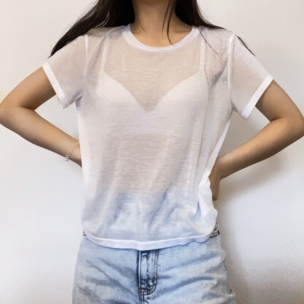 White see through t shirt